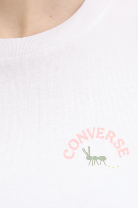 Pamučna majica Converse 10027379.A01 bijela