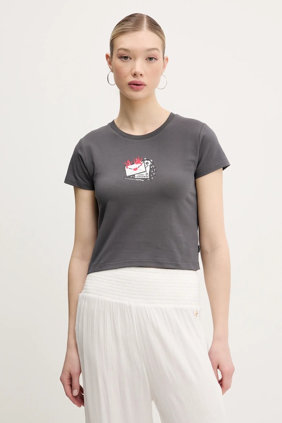 Converse t-shirt z elastanem szary 10027383.A02