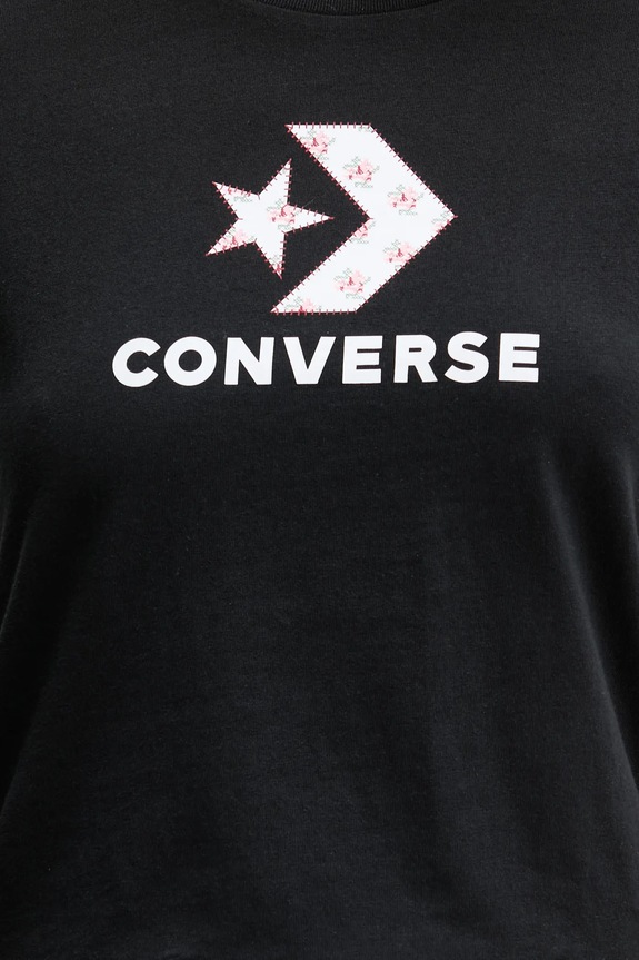 Bavlnené tričko Converse 10027386.A01 čierna