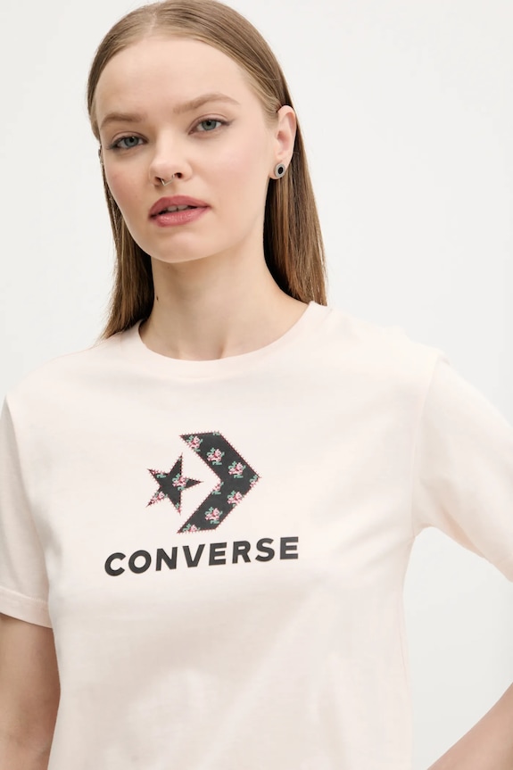 Bavlnené tričko Converse ružová 10027386.A02