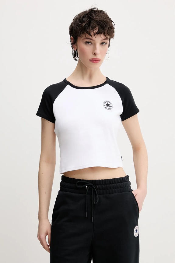 Converse t-shirt aplikacja biały 10027396.A01