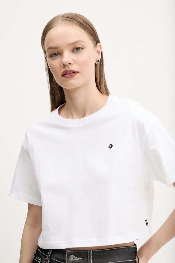 Converse tricou din bumbac alb 10027625.A03