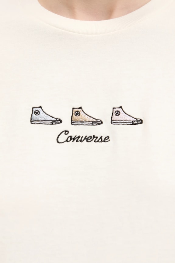 Bavlnené tričko Converse béžová 10027753.A01