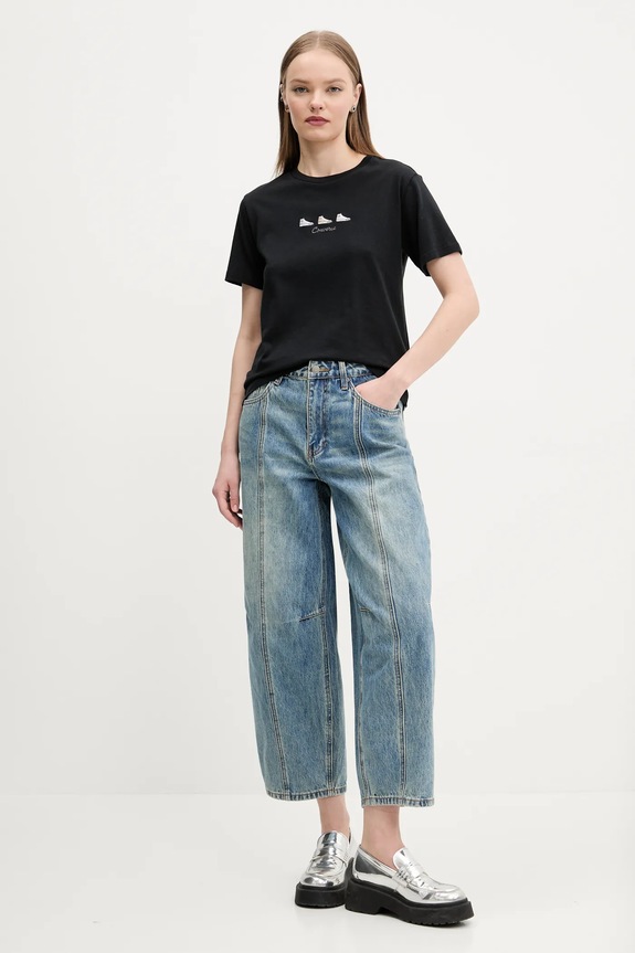 Converse t-shirt in cotone 10027753.A02 nero SS25