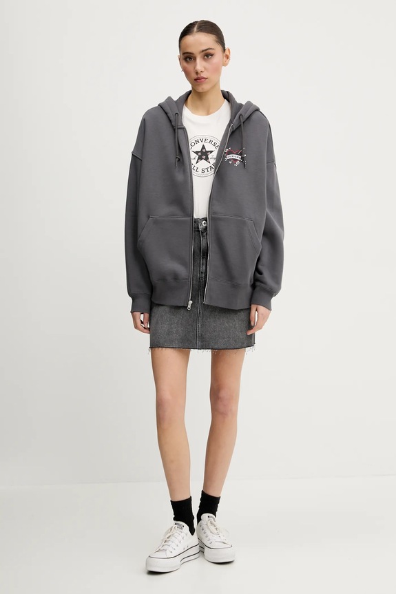 Pamučna majica Converse 10028412.A02 bijela SS25