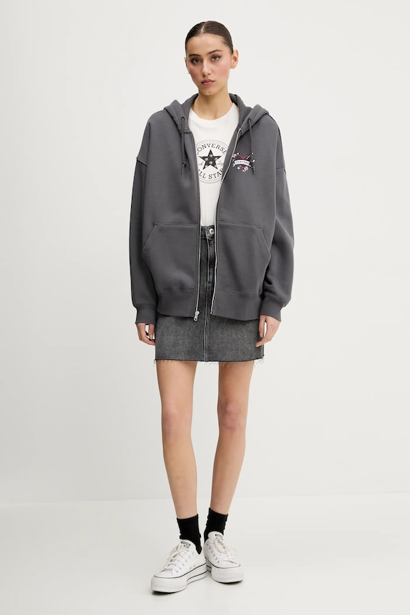 Pamučna majica Converse 10028412.A02 bijela SS25