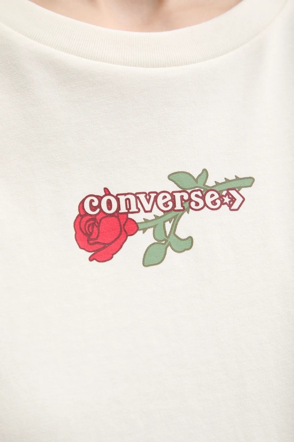 Bavlnené tričko Converse 10028306.A01 béžová