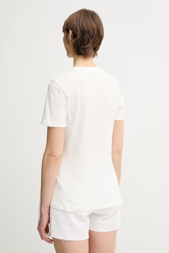 Ρούχα Βαμβακερό μπλουζάκι Tommy Hilfiger WW0WW44559 λευκό