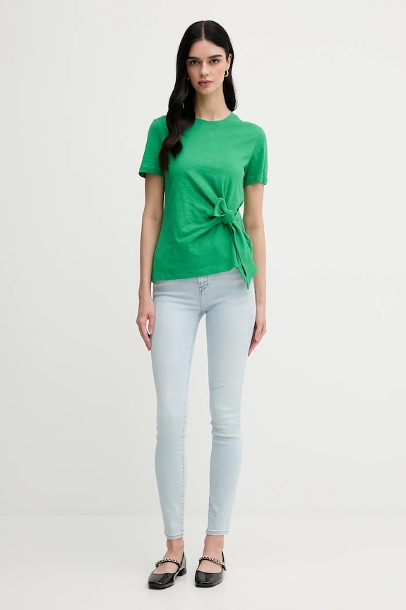 Tommy Hilfiger t-shirt in cotone WW0WW44559 verde SS25