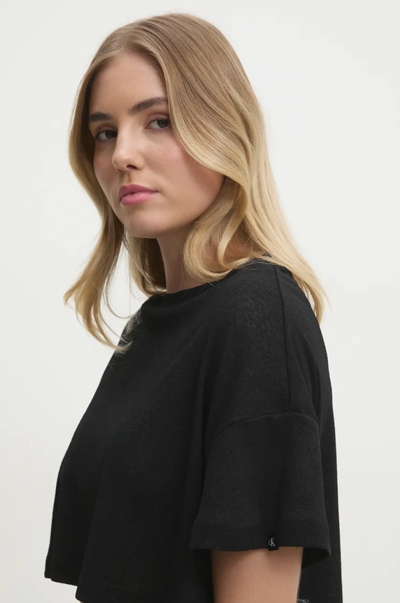 Îmbrăcăminte Calvin Klein tricou de plajă KW0KW02819 negru