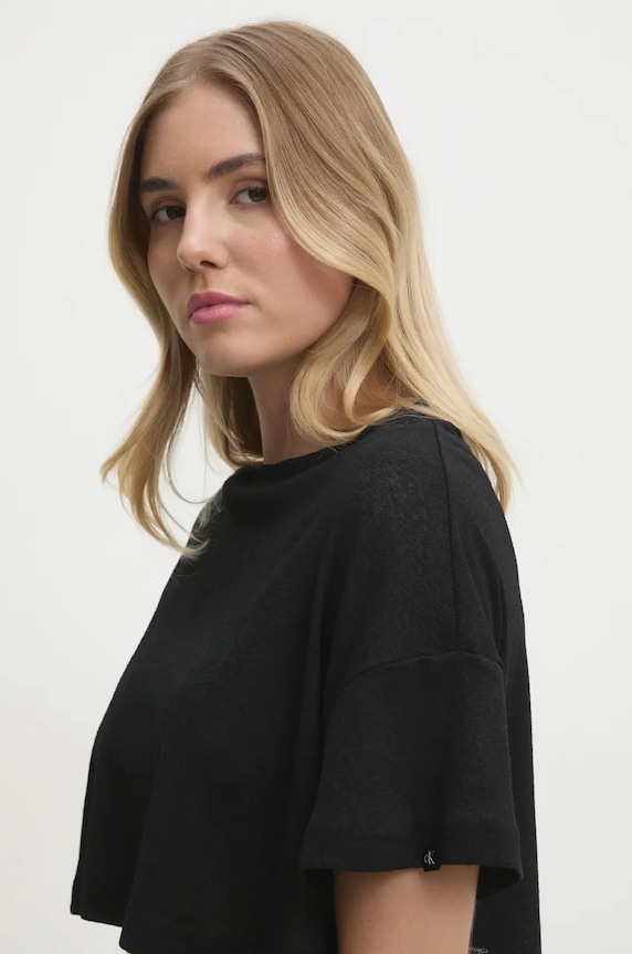 Îmbrăcăminte Calvin Klein tricou de plajă KW0KW02819 negru