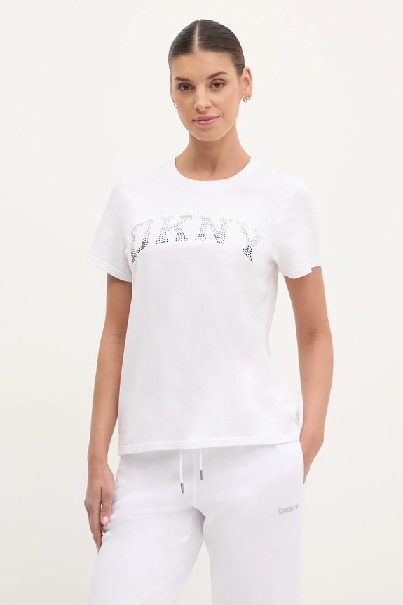 Dkny t-shirt bawełniany regular biały DP5T1250
