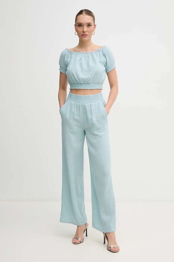 Dkny bluzka bawełniana DJ5W2110 niebieski SS25