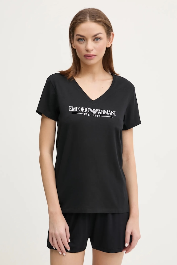 Majica kratkih rukava Emporio Armani Underwear bez uzorka crna EW000409.AF10881