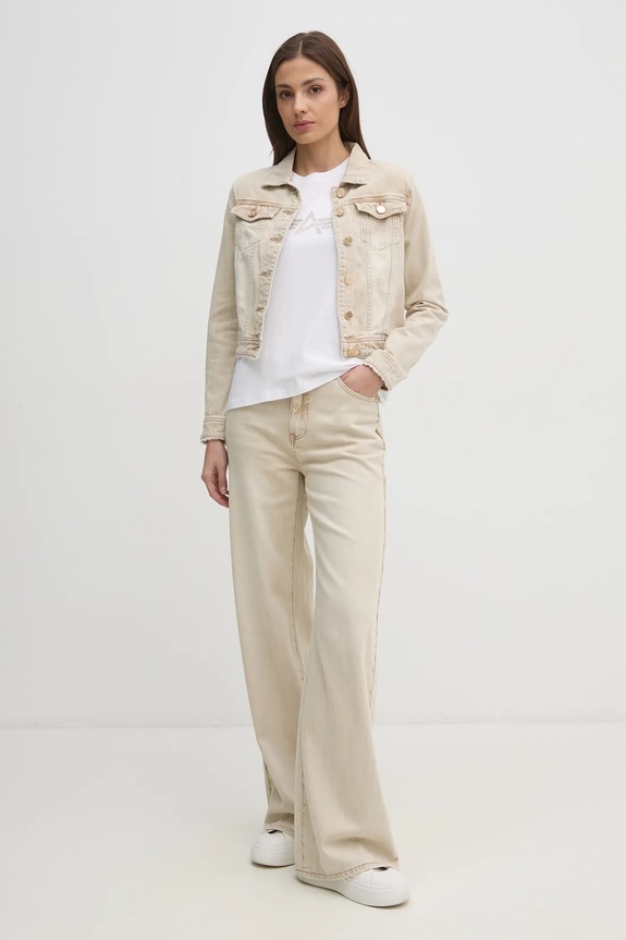Bavlnené tričko Alpha Industries Crystal T Wmn 136063 biela SS25