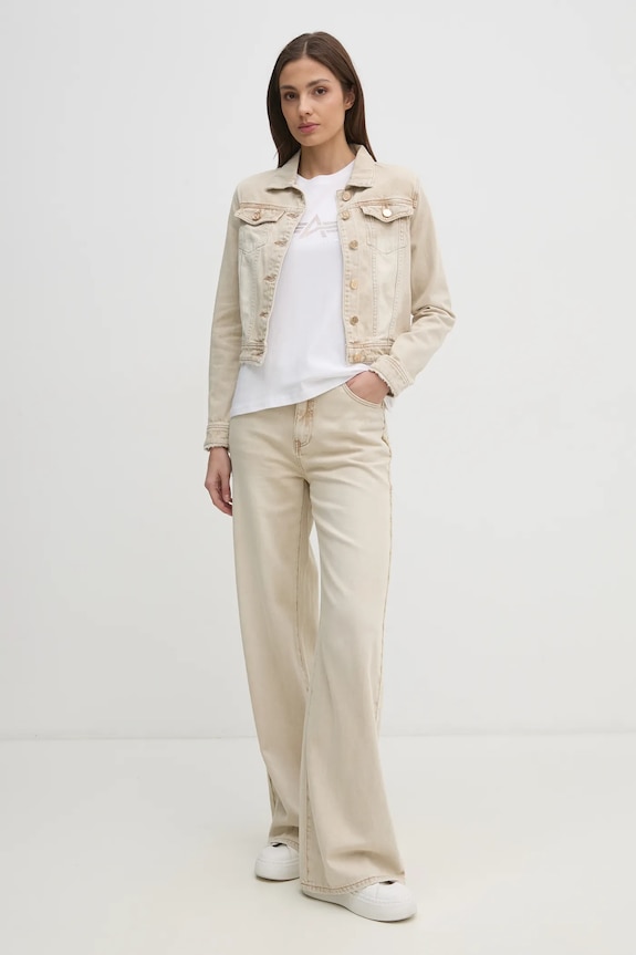 Bavlnené tričko Alpha Industries Crystal T Wmn 136063 biela SS25