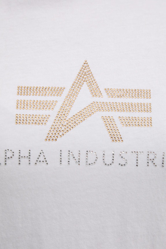Bavlnené tričko Alpha Industries Crystal T Wmn 136063 biela