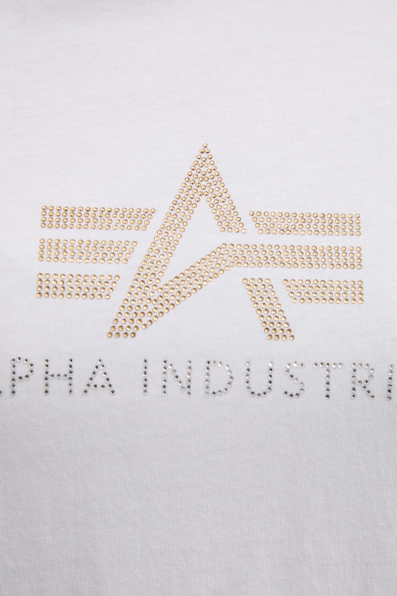 Bavlnené tričko Alpha Industries Crystal T Wmn 136063 biela