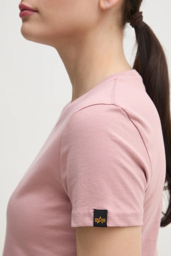 Alpha Industries t-shirt bawełniany Crystal T Wmn 136063 różowy