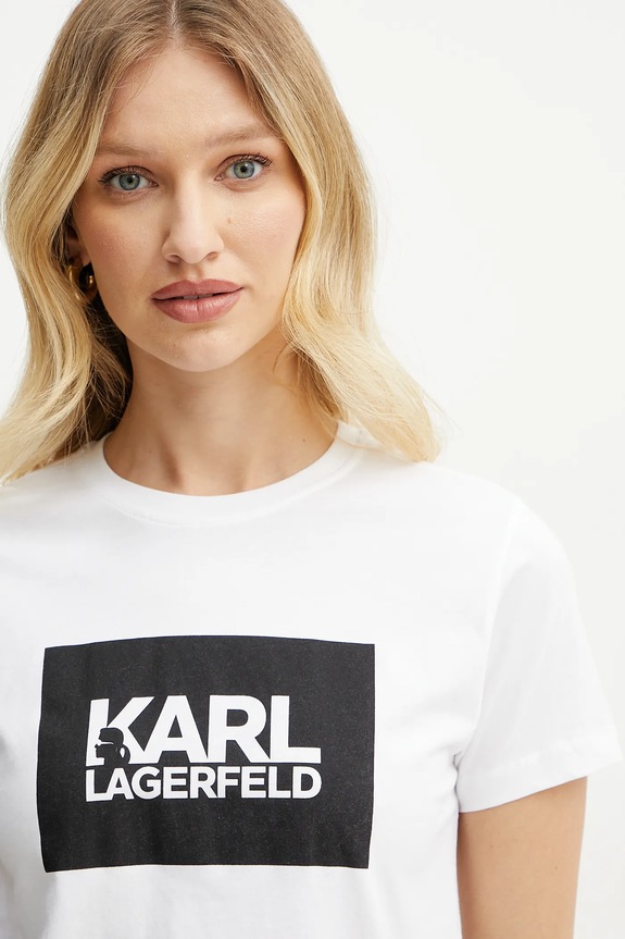 Karl Lagerfeld t-shirt bawełniany biały ASW17010