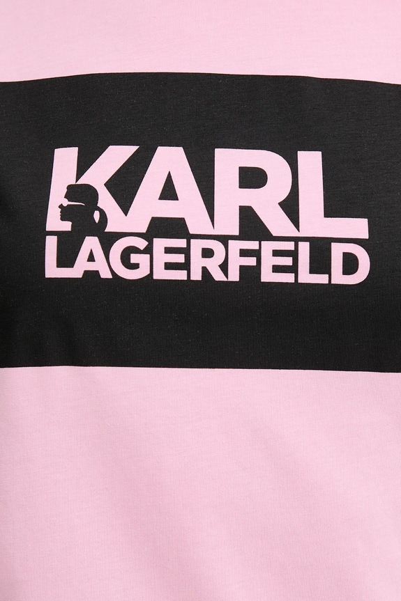 Karl Lagerfeld pamut póló ASW17010 rózsaszín