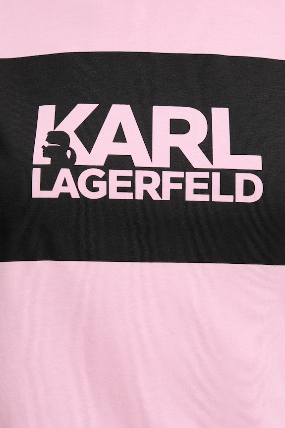 Karl Lagerfeld pamut póló ASW17010 rózsaszín