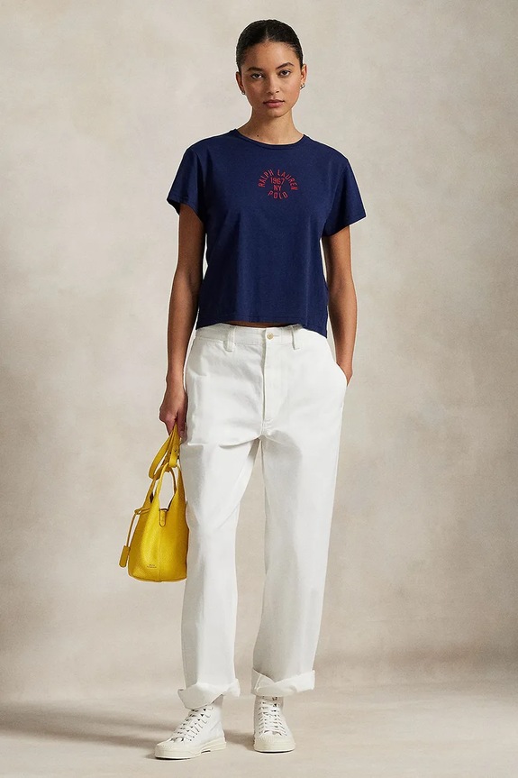 Oblačila Bombažna kratka majica Polo Ralph Lauren 211965108 mornarsko modra