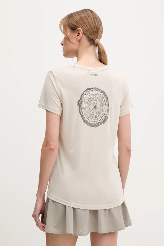 Majica kratkih rukava Viking Rune print bež 500.27.7365