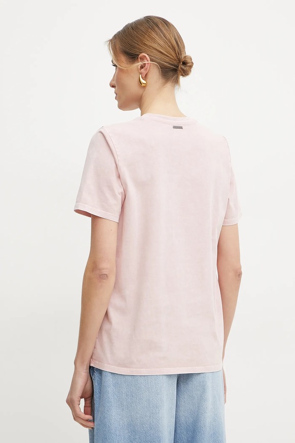 Ρούχα Βαμβακερό μπλουζάκι MICHAEL Michael Kors MS551SC491 ροζ