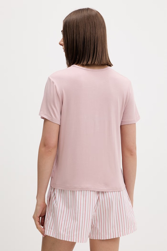 Calvin Klein Underwear pyžamové tričko dámske z modalu LV00QS7435 ružová AA00