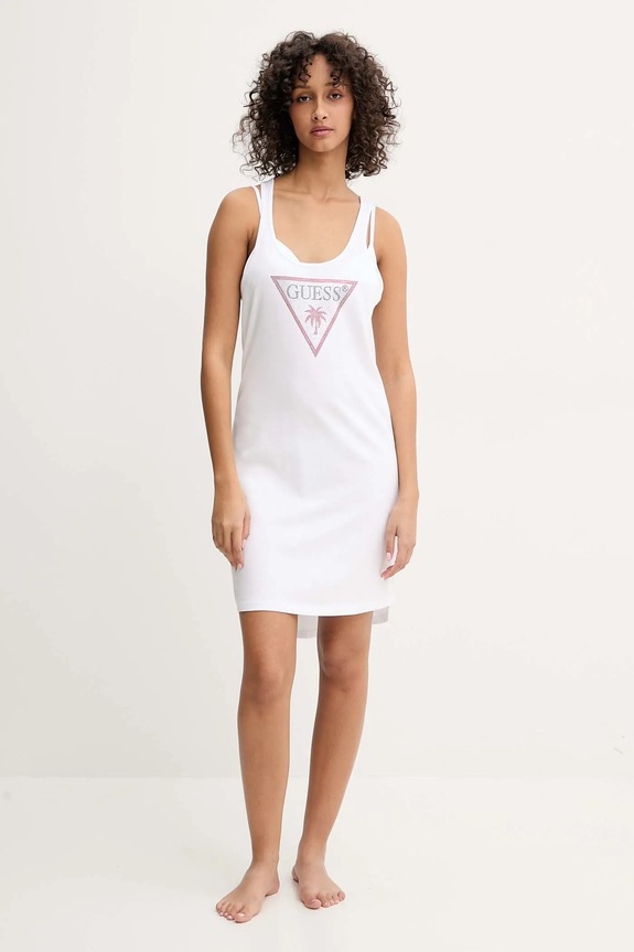 Guess rochie de plajă din bumbac E5GP01.I3Z14 alb SS26