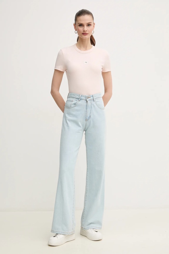 Μπλουζάκι Calvin Klein Jeans J20J225245 μπεζ SS25