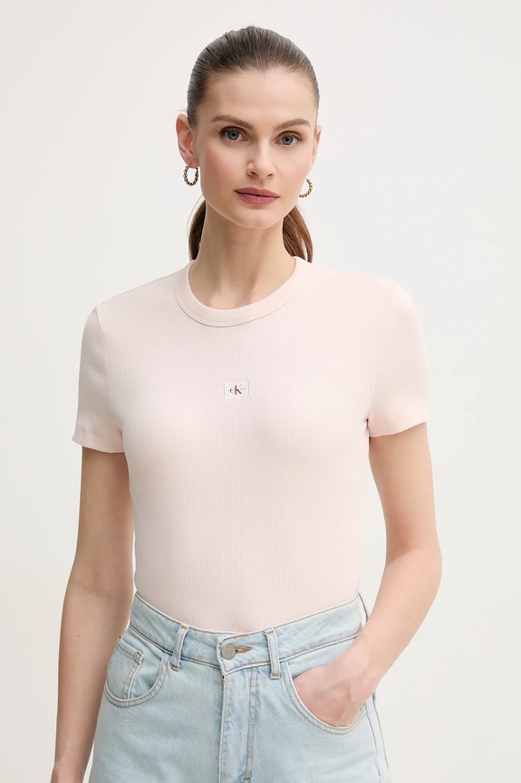 Μπλουζάκι Calvin Klein Jeans μπεζ J20J225245