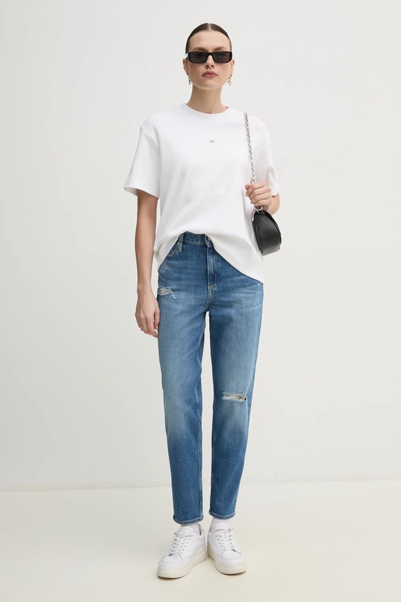 Μπλουζάκι Calvin Klein Jeans J20J225247 λευκό SS25