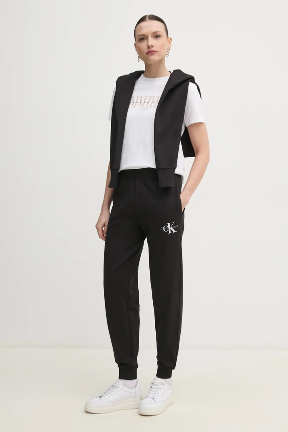 Calvin Klein Jeans tricou din bumbac J20J225259 alb SS25