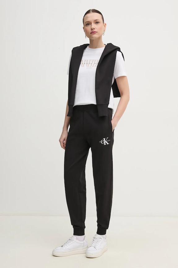 Calvin Klein Jeans tricou din bumbac J20J225259 alb SS25
