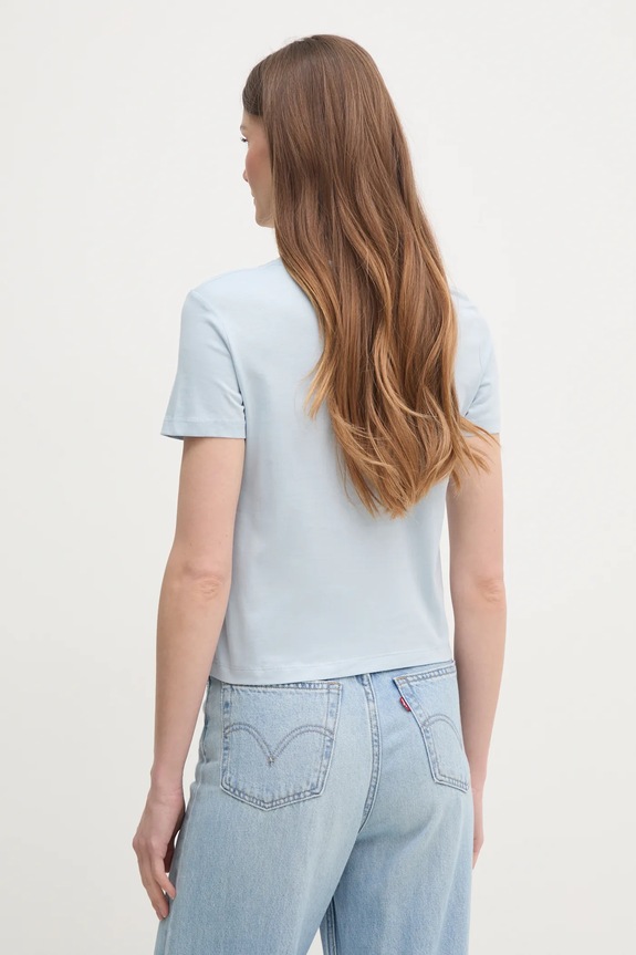 Oblečenie Bavlnené tričko Calvin Klein Jeans J20J225260 modrá