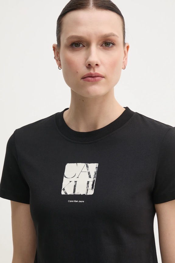 Pamučna majica Calvin Klein Jeans crna J20J225260