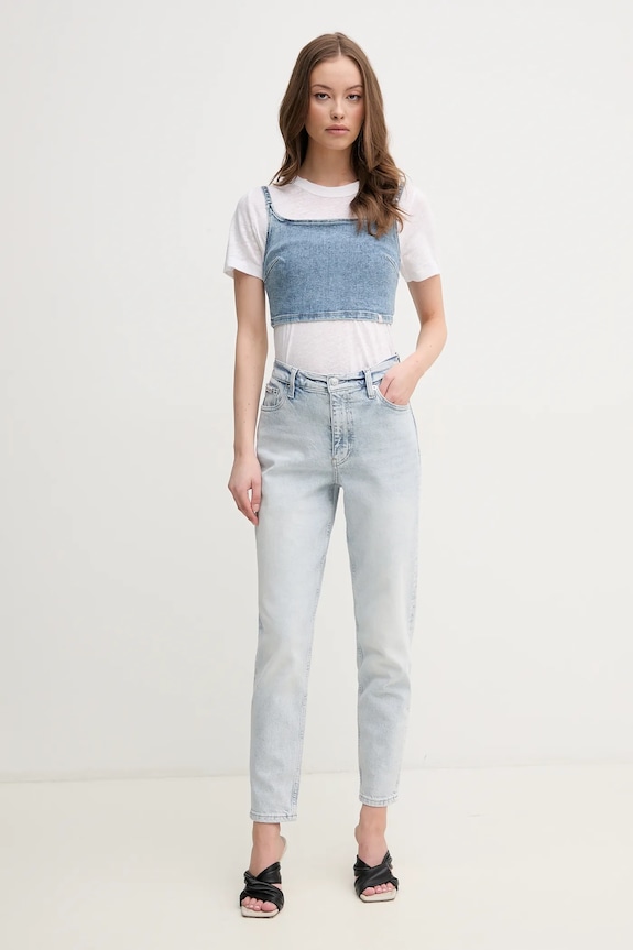 Džínsový top Calvin Klein Jeans J20J225515 modrá SS25