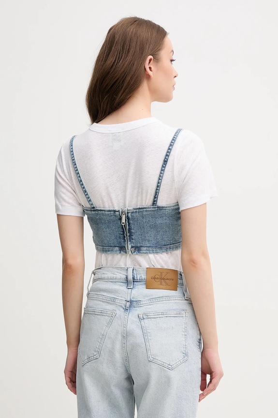 Oblečenie Džínsový top Calvin Klein Jeans J20J225515 modrá