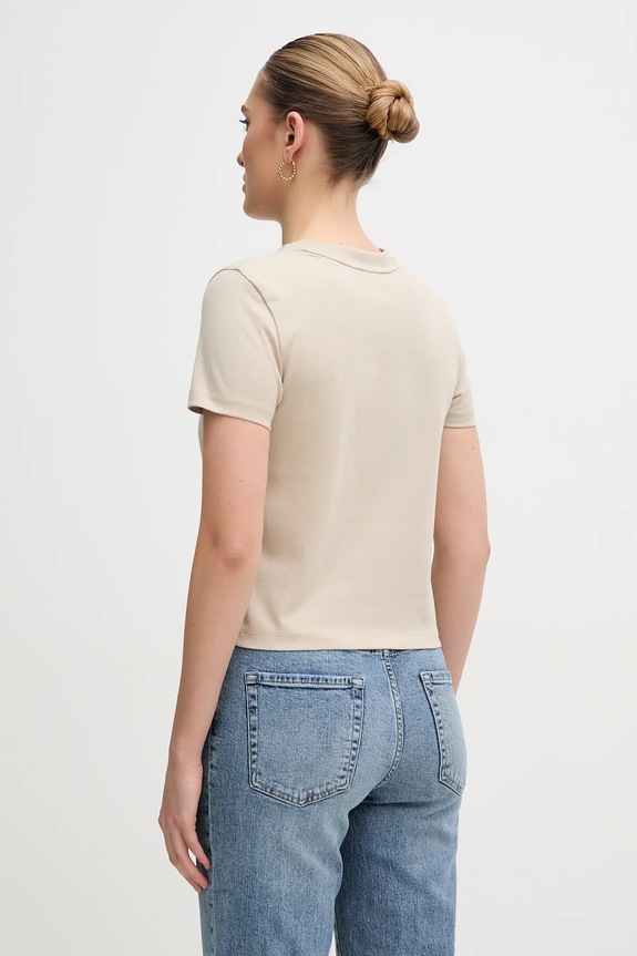 Oblečenie Bavlnené tričko Calvin Klein Jeans J20J225524 béžová