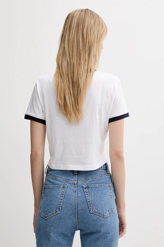 Bavlněné tričko Calvin Klein Jeans LV047B808G bílá SS25