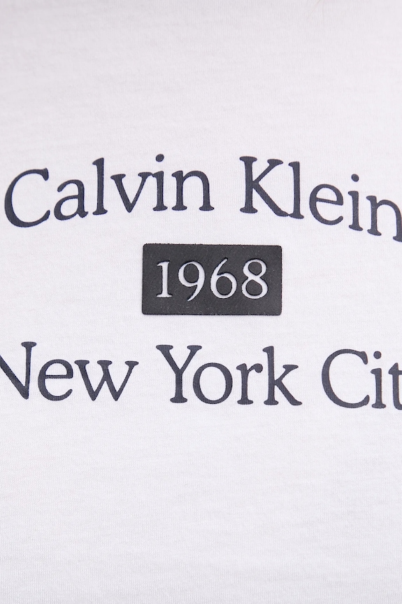 Bavlněné tričko Calvin Klein Jeans bílá LV047B808G