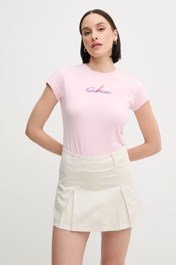 Calvin Klein Jeans t-shirt regular różowy LV047B828G