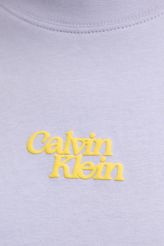 Βαμβακερό μπλουζάκι Calvin Klein Jeans μωβ LV047B851G