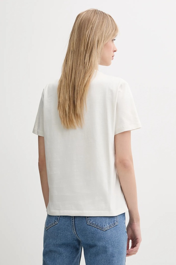 Calvin Klein Jeans t-shirt damski bawełniany LV047B865G beżowy SS26
