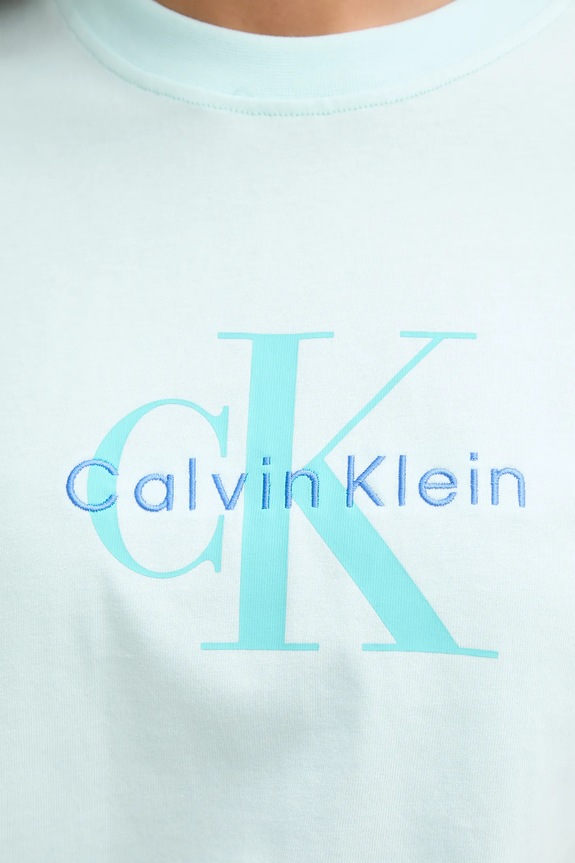 Calvin Klein Jeans t-shirt damski bawełniany LV047B865G turkusowy