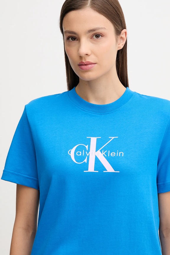 Odzież Calvin Klein Jeans t-shirt damski bawełniany LV047B865G niebieski