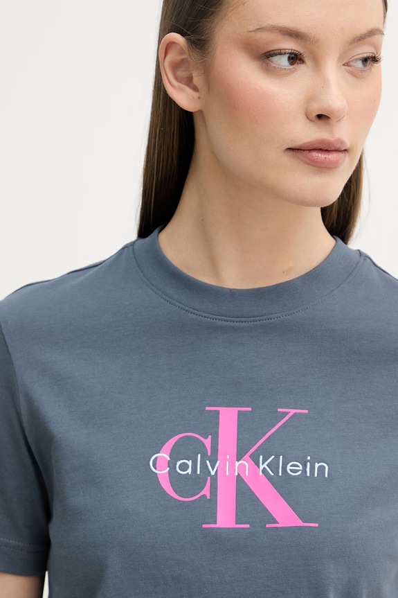 Calvin Klein Jeans tricou de damă din bumbac gri LV047B865G