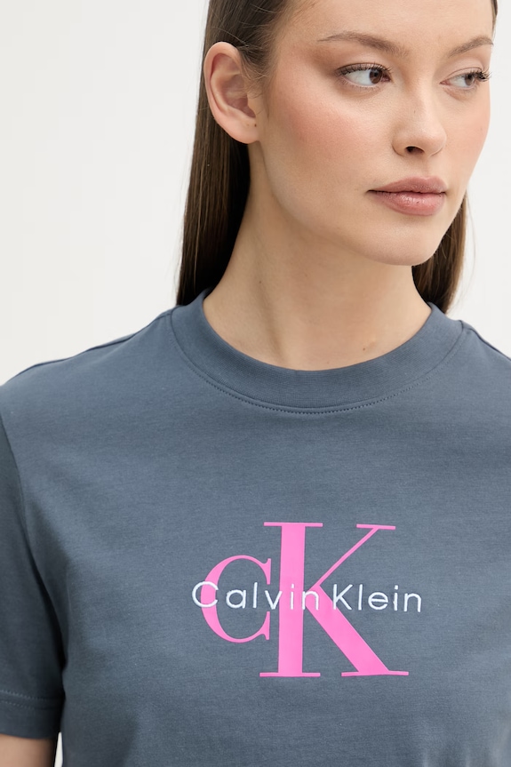 Calvin Klein Jeans tricou de damă din bumbac gri LV047B865G